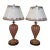 Mid 20th Century Murano Pink and Gold Glass Table Lamps W/ Coordinating Parchment Shades - a Pair For Sale