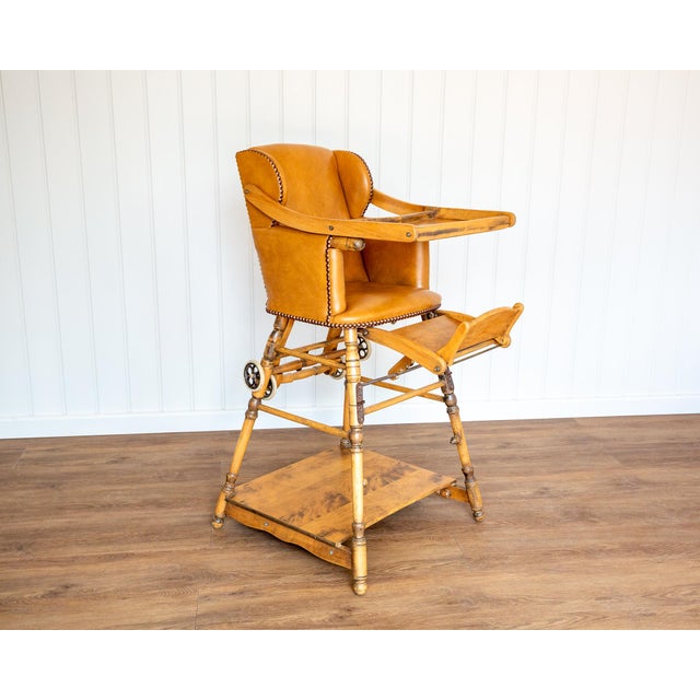 Mid-Century Modern Childrens Metamorphic Highchair Buggy Early Learner, 1930s For Sale - Image 15 of 18