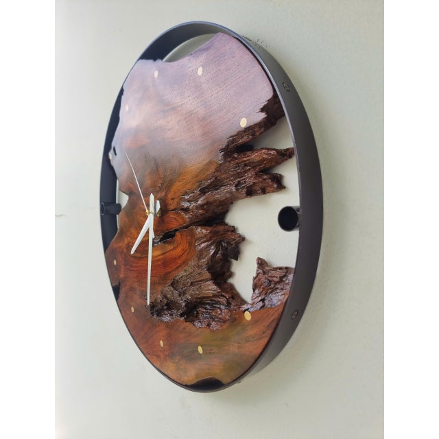 Orbit of Time – One-of-a-Kind Handcrafted Driftwood Wall Clock Sculpture For Sale - Image 4 of 18