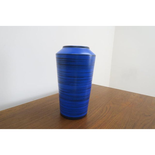 Blue and Black Ceramic Vase, 1960s For Sale - Image 4 of 6