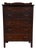 Early 20th Century Antique Oak Arts & Crafts Five-Drawer Tallboy Chest With Scalloped Backsplash For Sale