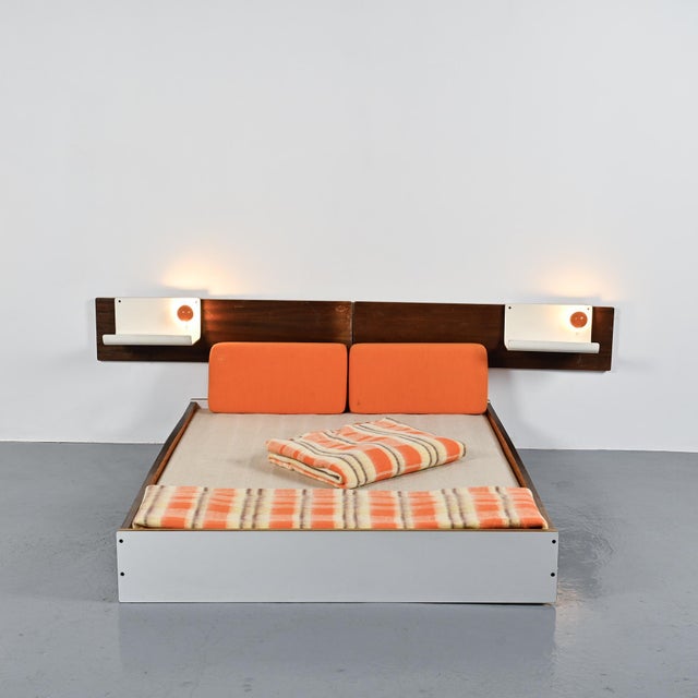Mid-Century Modern Bed and Headboard by Pierre Guariche, 1968 For Sale - Image 3 of 18