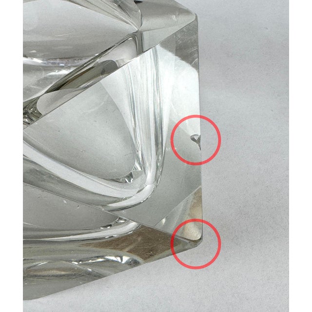 Mid 20th Century Mid-Century Art Deco Faceted Glass Diamond Ashtray For Sale - Image 5 of 6