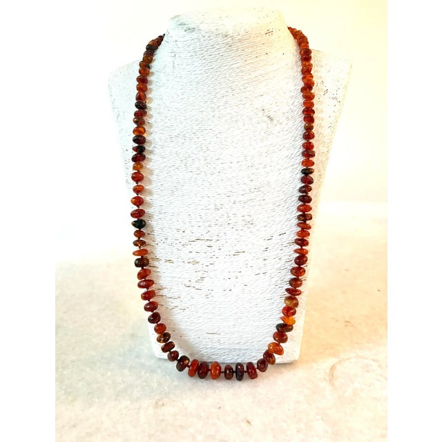 Gorgeous vintage hand knotted Baltic Amber beaded necklace.