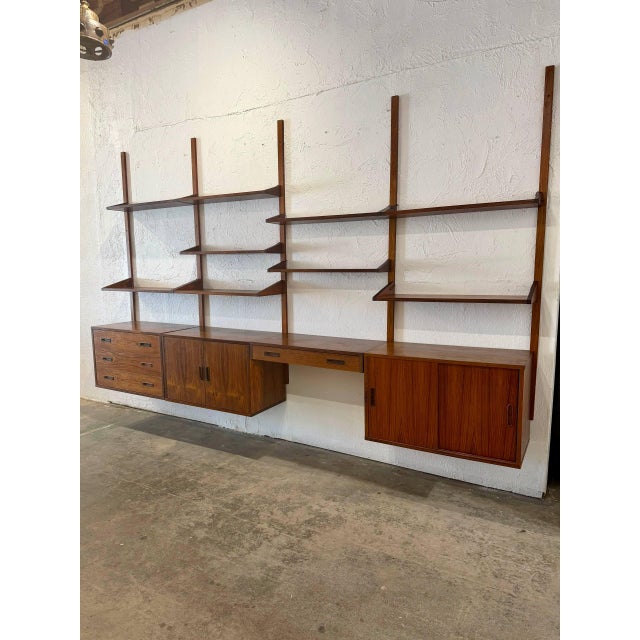 Mid-Century Modern Regner Christensen Rosewood 4-Bay Modular Wall Unit System Danish Mid-Century Modern 1960s For Sale - Image 3 of 13