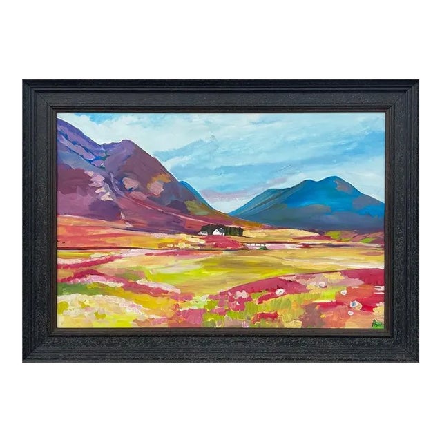 Colourful Abstract Landscape Painting of Scottish Highlands by Contemporary Artist For Sale