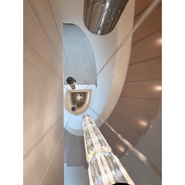 Metal Sagano 5 Lights Glass Pendant by Riviera Light For Sale - Image 7 of 9