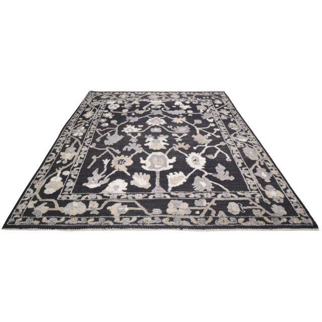 Contemporary Contemporary Oushak Hand Knotted Wool Rug, 9'5x12'7 For Sale - Image 3 of 5