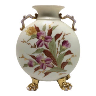 Royal Rudolstadt German Porcelain Vase With Claw Feet For Sale