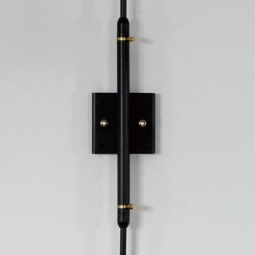Black Mid-Century Modern Black Two Rotating Straight Arms Wall Lamp by Serge Mouille For Sale - Image 8 of 13