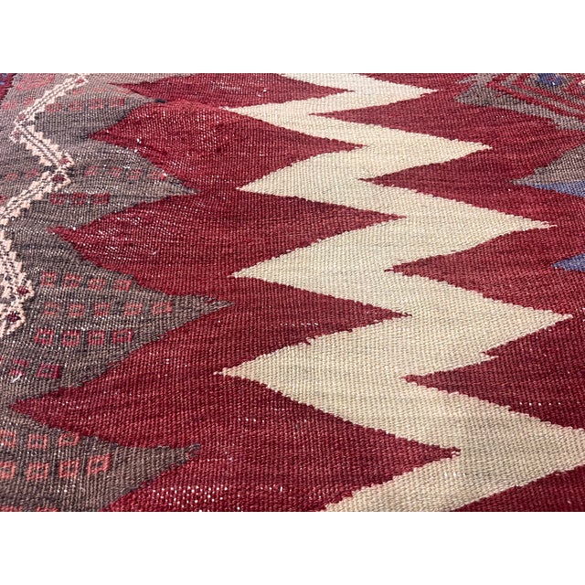 Early 20th Century Antique Persian Tribal Kilim Rug 3'9" X 3’10” For Sale - Image 5 of 6