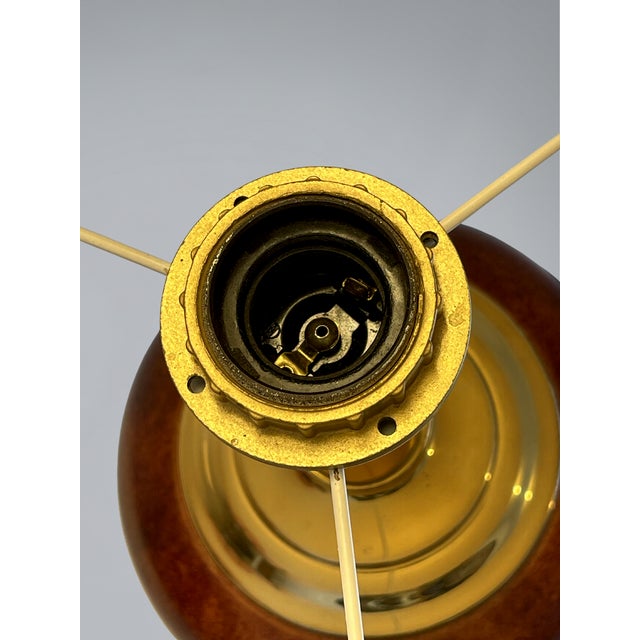 Metal Vintage Table Lamp in Brass and Ceramic from Deknudt, 1970s For Sale - Image 7 of 10