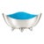 Vintage Heirloom Silver Plate & Turquoise Enamel Footed Bowl For Sale