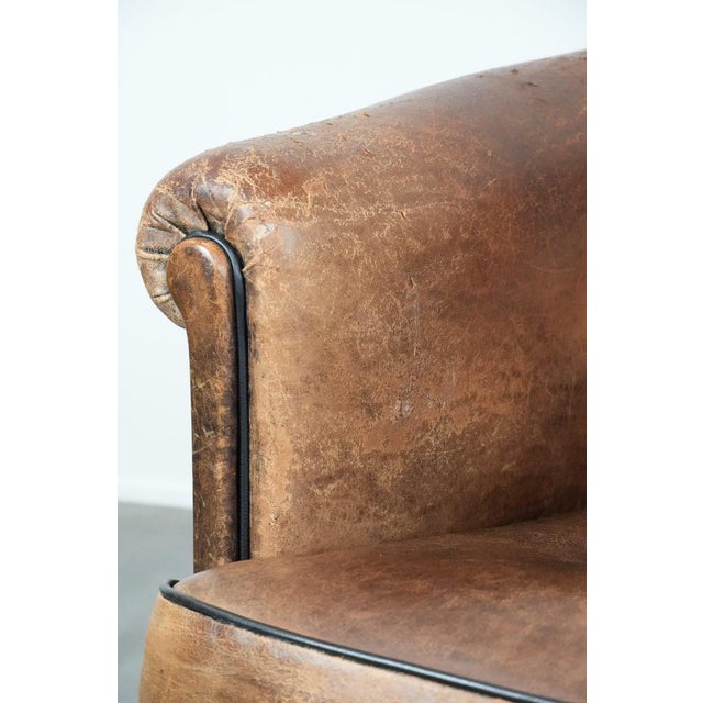 Vintage Club Chair in Sheepskin Leather For Sale - Image 11 of 13