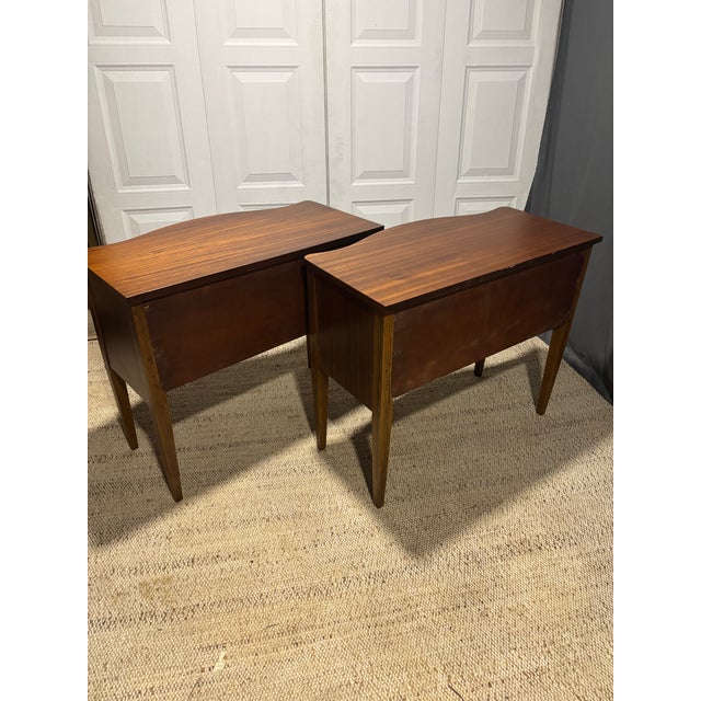 Pair of Serpentine Front Nightstand For Sale - Image 11 of 17