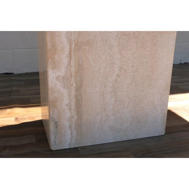 Stone 1980s Italian Postmodern Travertine Console Table by Stone International | Made in Italy For Sale - Image 7 of 18