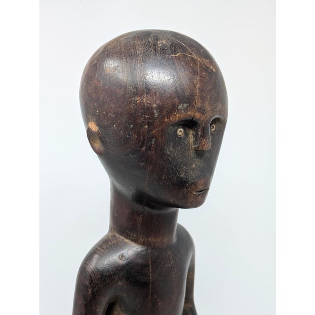 Wood Hand-Carved Folk Art Ancestor Statue: Nyamwezi People of Tanzania For Sale - Image 7 of 9