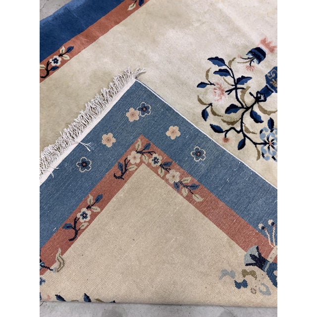 1930s 1930s, Handmade Vintage Art Deco Chinese Rug 5.1' X 8.1' For Sale - Image 5 of 9