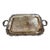 Large Detailed Vintage Silver Tray With Handles For Sale