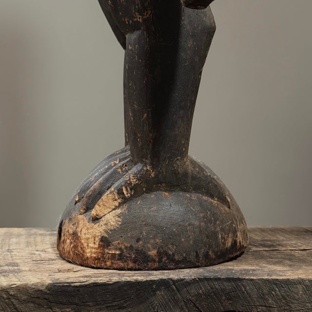 Large Antique Hand Carved African Folk Art Senufo Calao Bird Statue For Sale - Image 10 of 12