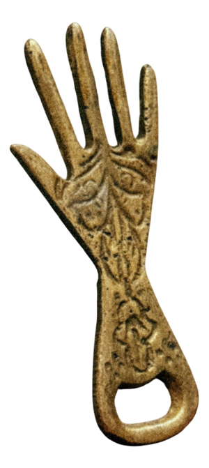 Vintage Brass Hand-Sculpted Bottle Opener, 1970