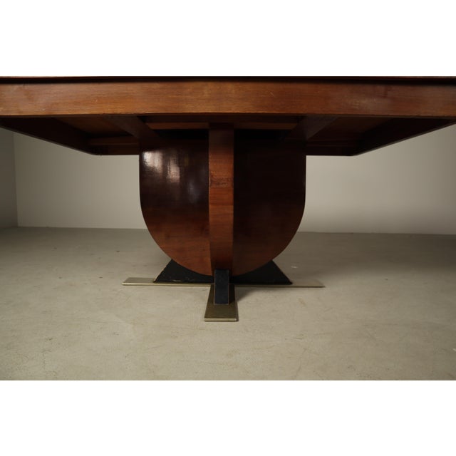 1930s Art Deco Extending Dining Table with Sculptural Pedestal Base, 1930s For Sale - Image 5 of 16