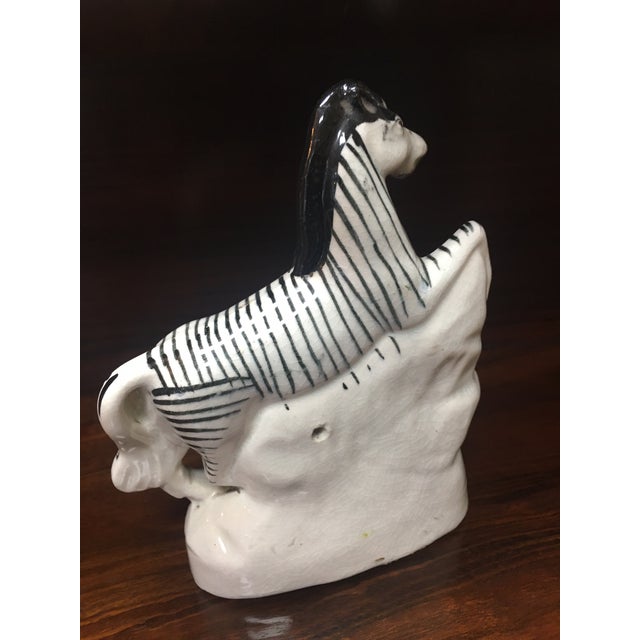 Late 19th Century Staffordshire Circa 1880 Pair of Porcelain Flatback African Zebras For Sale - Image 5 of 10