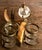 Metal Antique Horn and Brass Desk Standish or Smoking Set For Sale - Image 7 of 10