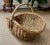 Wood Mid 20th Century French Large Rattan Market Basket For Sale - Image 7 of 10