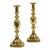 English Antique Brass "Ace of Diamonds" Candlesticks, a Pair For Sale