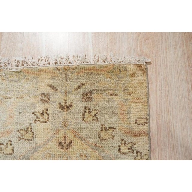 Contemporary 5x8 Ivory Hand-Knotted Wool Subtle Floral Canopy Geometric Modern Carpet Rug For Sale - Image 3 of 6