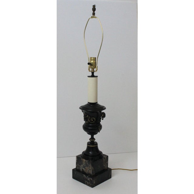 Black Table Lamp 1880's Renaissance Revival For Sale - Image 8 of 11