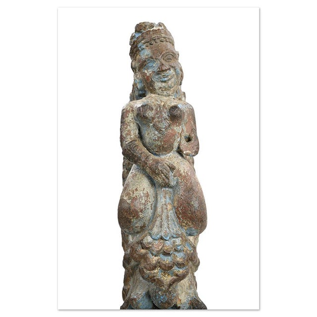 Patinated Teak Sculpture on Base For Sale - Image 5 of 10