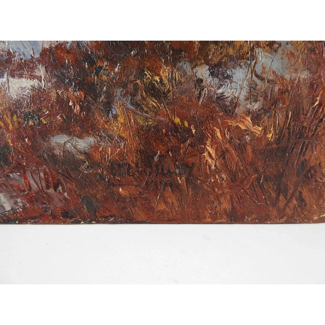 Vintage impressionist landscape oil on masonite painting by Lorin Willey (American). Scene of the Ice Age Trail Park in...