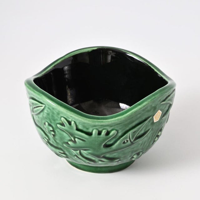 Mid-Century Green Ceramic Bowl from Syco, 1960s For Sale - Image 6 of 9