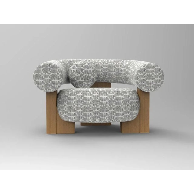 Cassette of the Armchair in Coymbetra Blue and Oak by Alter Ego for Collector For Sale - Image 6 of 6