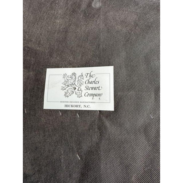 Brown Leather Tufted Ottoman by Charles Stewart For Sale - Image 8 of 8