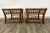 This is a gorgeous pair of vintage Mid Century Modern MCM style organic rattan and glass lattice side tables, end tables,...