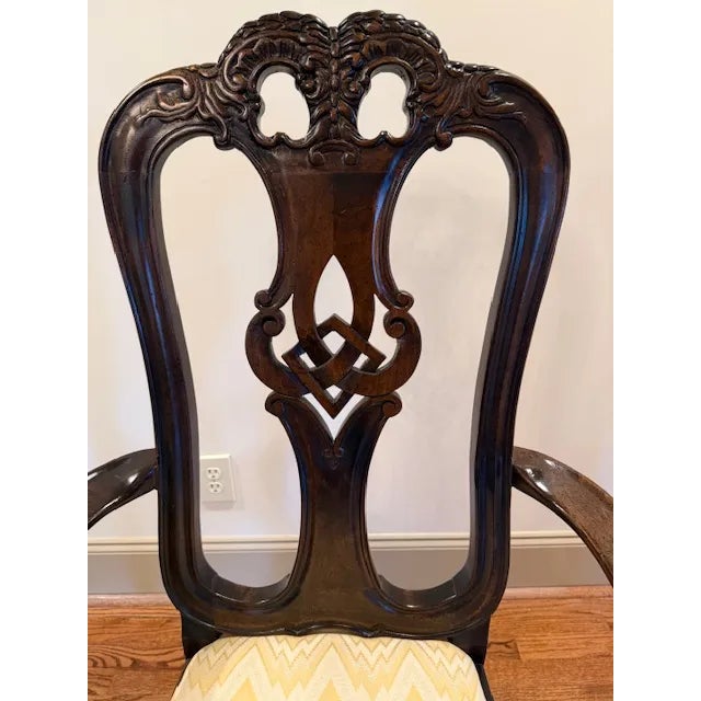 Brown 1980s Italian Rococo Style Dining Chairs - Set of 6 For Sale - Image 8 of 18