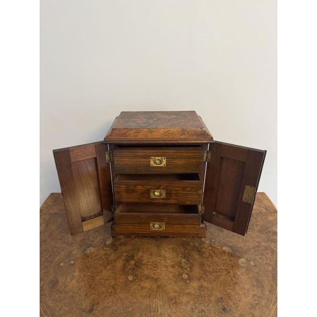 Wood Victorian Walnut Jewellery Cabinet, 1880s For Sale - Image 7 of 9