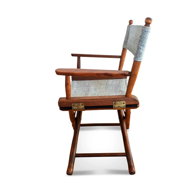 Mid-Century Modern Walnut Mid-Century Director's Chair - By Gold Medal Furniture For Sale - Image 3 of 11
