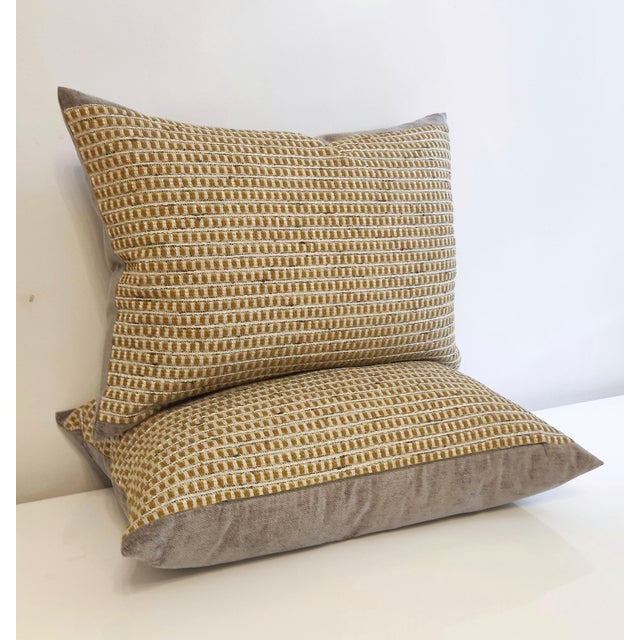 Textural Masterpiece, Warm Earthy Palette & Fancy Yarns – A Set of 2 Decorative Pillow Covers 28” X 20” For Sale - Image 6 of 16