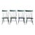 Vintage Painted Pine Dining Chairs Set 4 For Sale