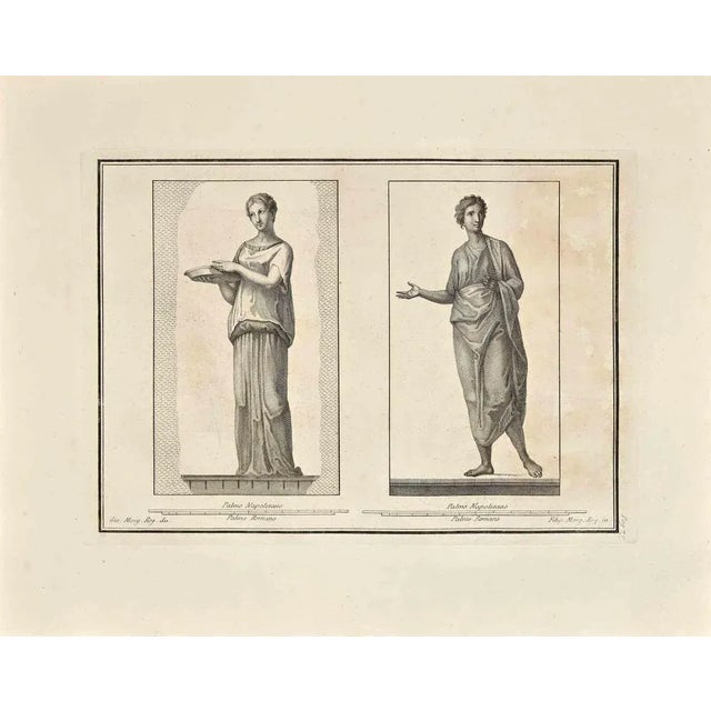 Ancient roman characters from the series "antiquities of herculaneum", is an etching on paper realized by giovanni morghen...