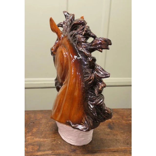 Italian Life Size Handmade Ceramic Horse Head, 1940s For Sale - Image 6 of 8