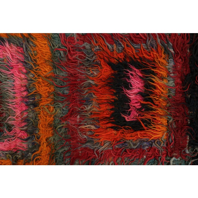 Shabby Chic Vintage Tulu Runner Rug With Colorful Geometric Patterns, From Rug & Kilim For Sale - Image 3 of 7