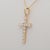 Lab Diamond Cross Pendant in Solid 14k Gold – 3mm Elegant Minimalist Jewelry For Sale In Columbus - Image 6 of 7