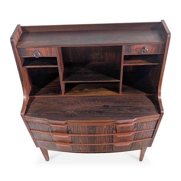 Mid-Century Modern 1950s Rosewood Secretary Desk - 112524 For Sale - Image 3 of 6