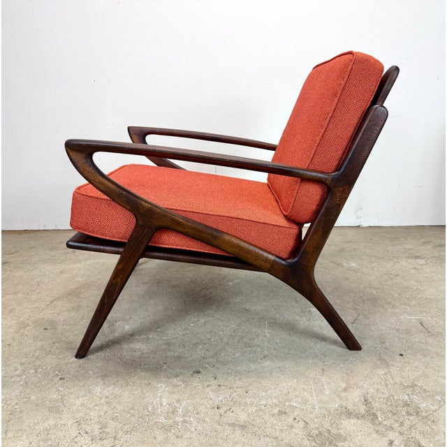 Mid Century Danish Modern Poul Jensen Z Chair Style Lounge Chairs Restored For Sale - Image 9 of 12
