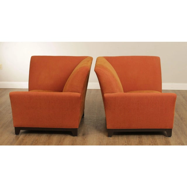 Modern Asymmetrical Custom Upholstered Club Chairs - A Pair For Sale - Image 10 of 12